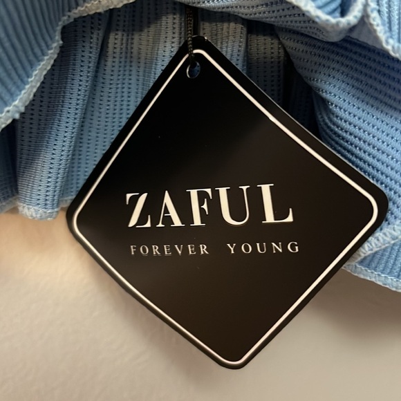 Ruffle Textured Ribbed Tankini Set - Picture 5 of 6